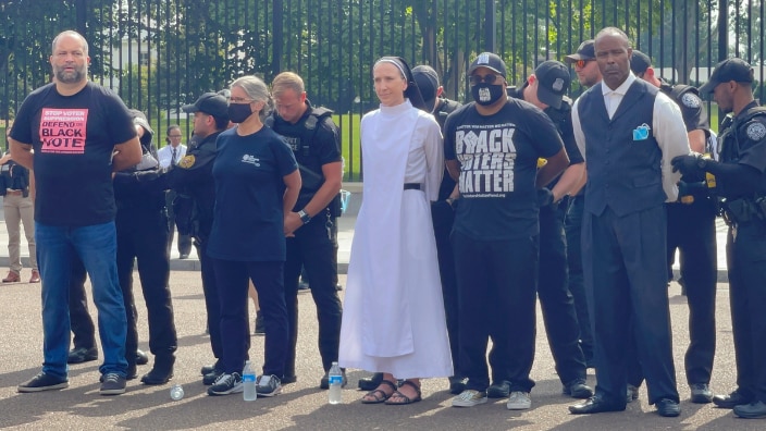 White House protest challenging Biden-Harris on voting rights bill ends in arrests