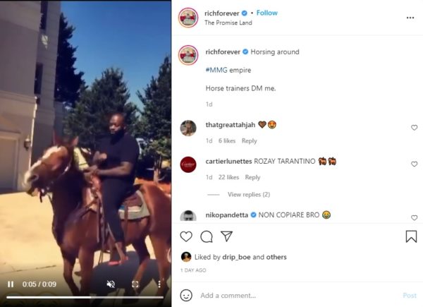 ‘Loosen Up on the Reigns, You’re Choking Him’: Rick Ross’ Horseback Riding Video Derails When Fans Get Distracted by the Horse