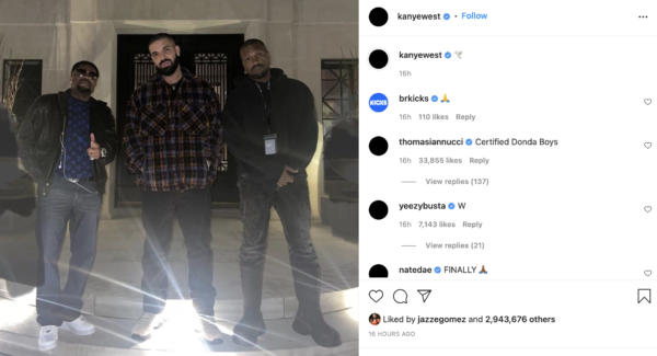 ‘They Look Like 2 Kids Whose Mama Made Them Apologize to Each Other’: Kanye West and Drake Seemingly Quash Their Beef, Fans Think It’s Forced