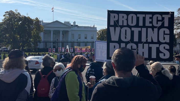 Hundreds arrested outside White House during second day of voting rights protests