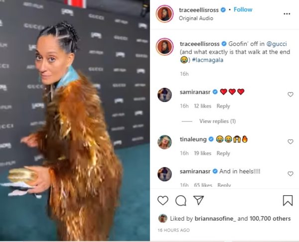 ‘With the Aunty Walk’: Tracee Ellis Ross Cracks Fans Up as She Shimmies Down the Red Carpet