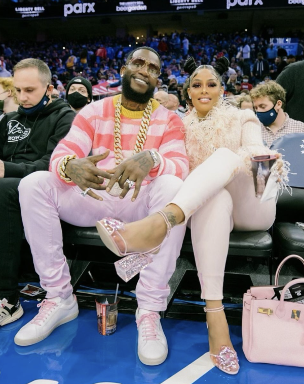 ‘The Most Unbothered Couple’: Keyshia Ka’oir and Gucci Mane Complement Each Other’s Outfits While Sitting Courtside