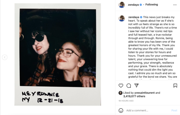‘Thank You for Sharing Your Life with Me’: Zendaya Pays Tribute to Ronnie Spector and Hopes to Make Her ‘Proud’ In Biopic Portrayal