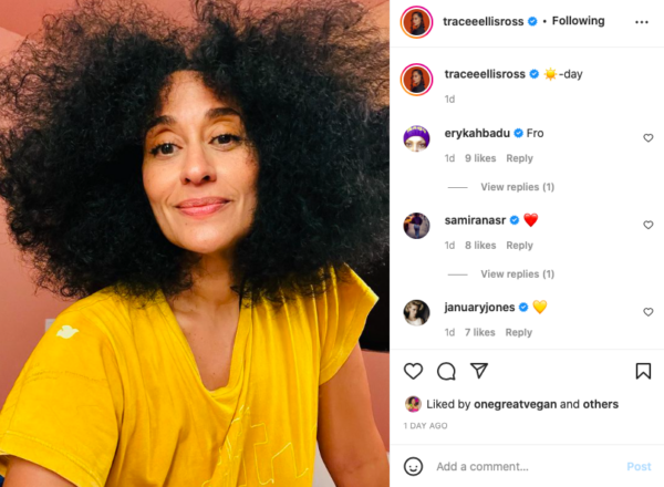 ‘Natural Hair Goddess’: Tracee Ellis Ross’ Fans are Blown Away After the Star Flaunts Her Afro in a New Upload