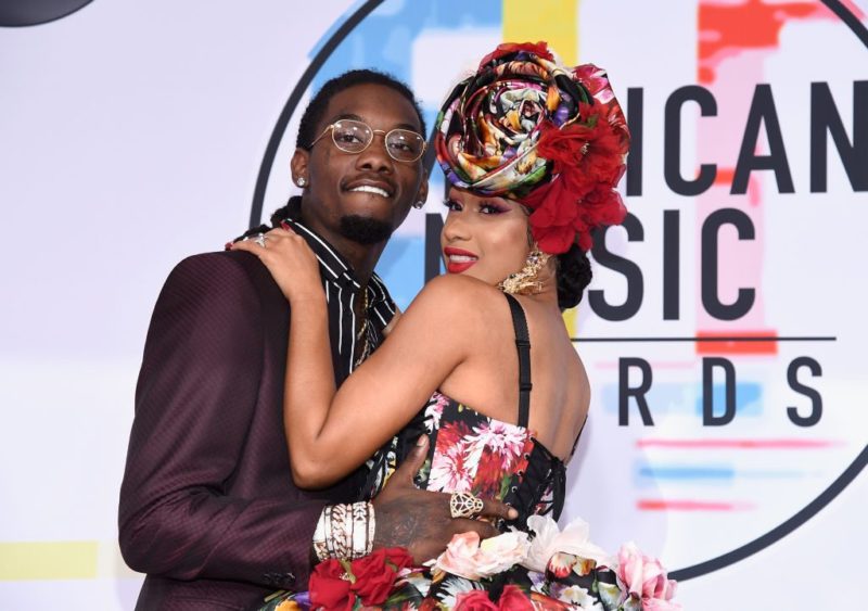 Rappers Cardi B and Offset tattoo marriage date on each other on Facebook Live show