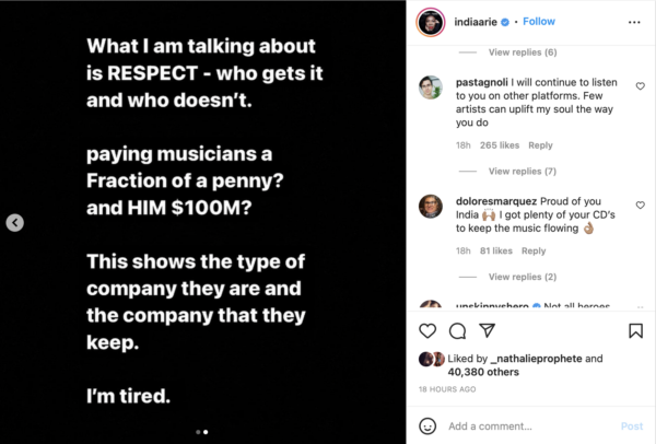 ‘Paying Musicians a Fraction of a Penny? And Him $100M’: India Arie Threatens to Pull Music and Podcast from Spotify Following Joe Rogan’s Comments About Race and COVID