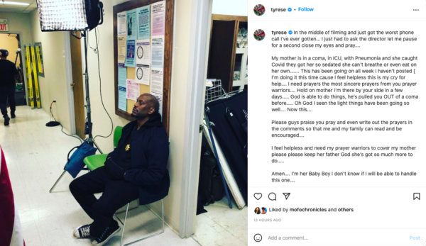 ‘Just Got the Worst Call I’ve Ever Gotten’: Tyrese Gibson Shares His Mom Is In a Coma with Pneumonia and COVID 