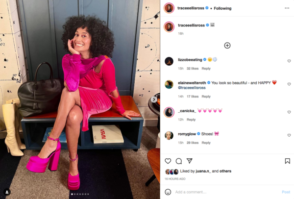 ‘She’s a Bad MammaJamma’: Tracee Ellis Ross Stuns Fans with Her All-Pink Attire