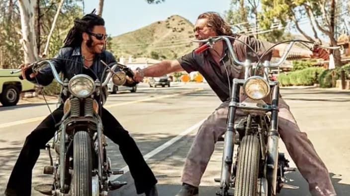 Lenny Kravitz and Jason Momoa are biker bros, and daughter Zoe approves