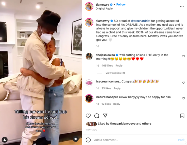 ‘Something Powerful About Having a Supportive Parental System’: Fans Respond to Tia Mowry’s Video of Her Son Cree Hardrict Becoming Emotional After Being Accepted to His Dream School 