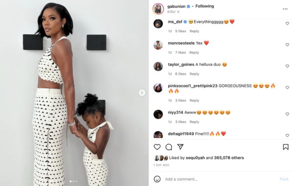 ‘Go Awf, You Two’: Gabrielle Union’s Fans Were Left Fawning Over the Star’s Matching Ensemble with Daughter Kaavia