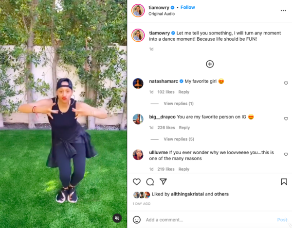 ‘Dancing and Emphasizing’: Tia Mowry’s Dancing Video Has Fans Reminiscing About Her ‘The Game’ Character 