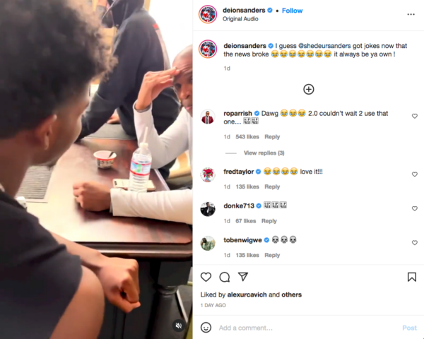 ‘Just Fell a Couple Spots on Favorite Child Ranking’: Deion Sanders’ Son Shedeur’s Joke About the Star’s Amputation Sends Social Media Into a Frenzy