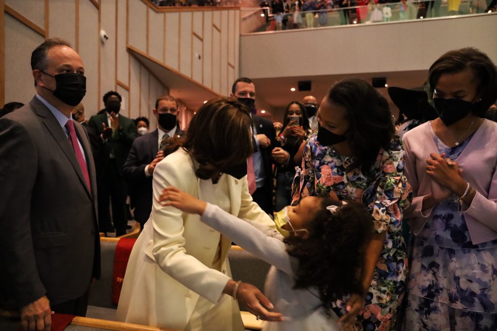 VP Kamala Harris Celebrates First Easter In Person