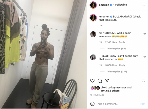 ‘My Goodness’: Fans Go Wild Over Omarion’s Latest Shirtless Photo, Many Zoom In on His Joggers