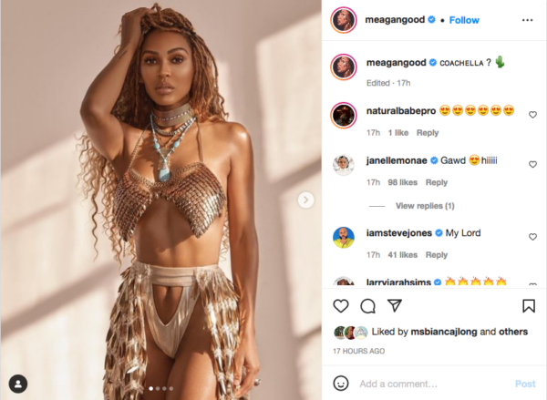 Meagan Good’s Fans are Salivating Over the Actress’ ‘Coachella’ Outfit Inspiration: ‘She Done Got Single & Been Cutting Up’