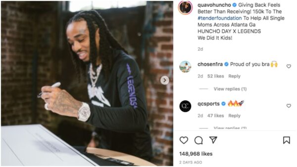 ‘We Did It’: Quavo Donates $150K to Single Mothers In His Home State of Georgia 