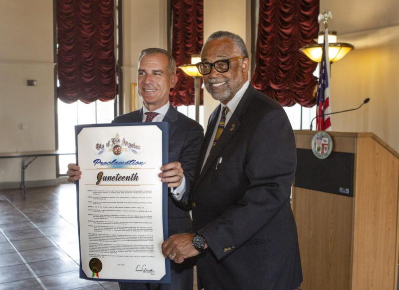 Los Angeles mayor proclaims Juneteenth official city holiday￼