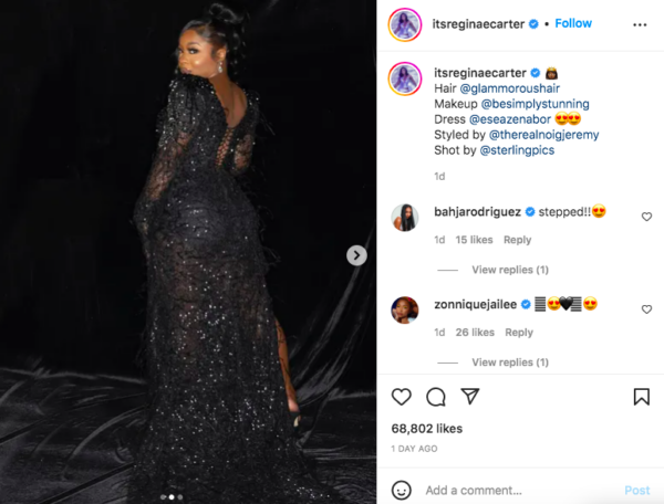 ‘Its That Thigh Out for Me’: Reginae Carter Shuts Down Instagram with Sexy Gown