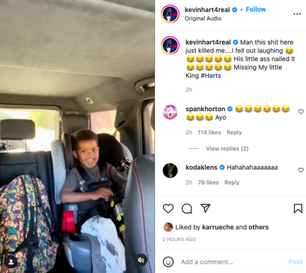 ‘The Ok, Ok, Ok, Sent Me’: Kevin Hart’s 4-Year-Old Son Kenzo’s Impersonation of the Comedian Has Fans Cracking Up