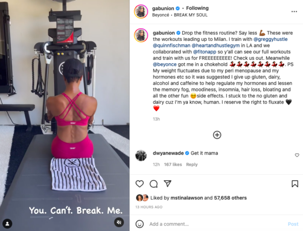 ‘Gone Head Now!!!’: Gabrielle Union Shares the Workout Routine She Used to Prep for Wade World Tour and Shares Her Experience with Perimenopause, Fans React