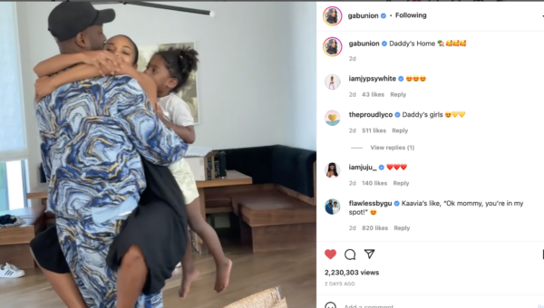 ‘No Ma’am’: Gabrielle Union Fans Crack Up at Kaavia’s Reaction to the Actress Welcoming Dwyane Wade Home