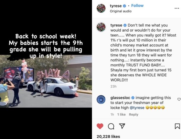 ‘Don’t Tell Me What You Would and or Wouldn’t Do: Tyrese Claps Back at Fans Who Believe He ‘Did Too Much’ By Buying His 15-Year-Old Daughter a Rolls Royce for Graduating Middle School