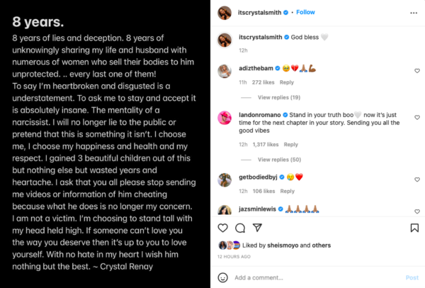 ‘To Say I’m Heartbroken and Disgusted is an Understatement’: Crystal Smith Blasts Her Husband Ne-Yo for Allegedly Cheating And Calls an End to the Marriage Months After Renewing Their Vows