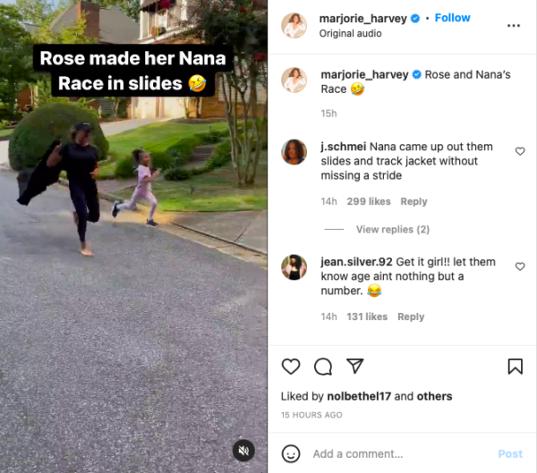 ‘Even the Baby Not Safe’: Marjorie Harvey Shows Off Her Athletic Skills After Racing Her Granddaughter 