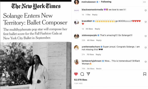 ‘Congratulations My Little Genius…Keep On Opening Doors’: Tina Knowles-Lawson Celebrates Her Daughter Solange Knowles’ Win of Composing for the New York City Ballet