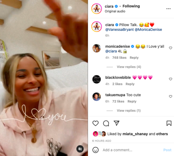 ‘I’m So Happy You and Monica are Friends Again’: Fans Fawn Over Ciara’s Friendship Post with Monica and Vanessa Bryant Following Past Beef 