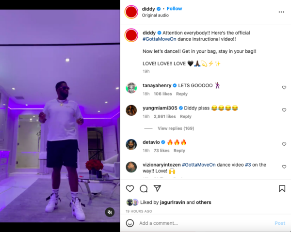 ‘He Showing His Age’: Diddy Shows Off the Choreography for His Single ‘Gotta Move On,’ Yung Miami and His Fans are Not Impressed