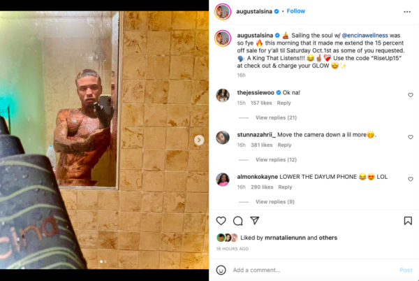 ‘He Ain’t Been the Same Since Jada’: August Alsina Shares Nude Bathroom Pic and Fans Aren’t Impressed 