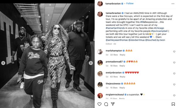 ‘Logan Looks Like a Bodyguard’: Tamar Braxton’s Tour Pic with Son Logan Herbert Has Fans Doing a Double Take