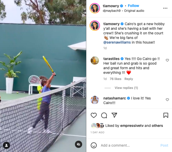 ‘Yessss Come Through Little Forehand and Backhand!’: Fans React After Tia Mowry’s Daughter Cairo Takes on Tennis 