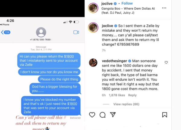 ‘Can Y’all Call/Text Them and Ask Them to Return My Lil Change?’: Yung Joc Accidentally Sends $1800 Zelle Payment to Mystery Person, Begs Fans to Help Get His Money Back