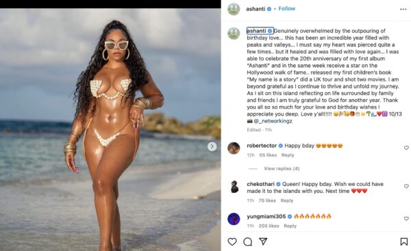 ‘Your Body Is Not Fair’: Ashanti Celebrates Her 42nd Birthday, Fans Can’t Help But Acknowledge Her Ageless Beauty