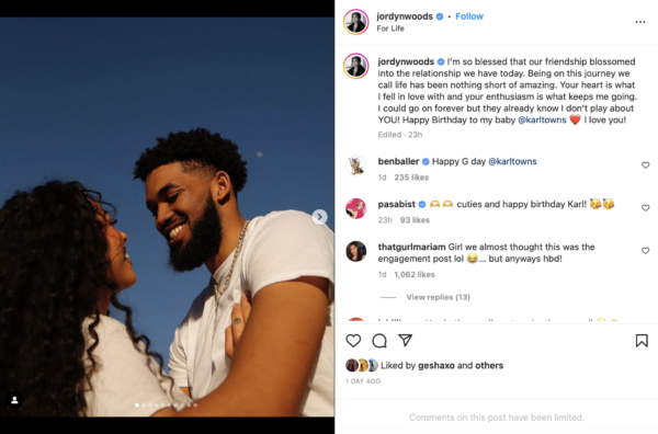 ‘I Thought This Was an Engagement Post’: Jordyn Woods’ Sweet Message to Karl-Anthony Towns for His 27th Birthday Has Fans Thinking a Proposal Is on the Way 