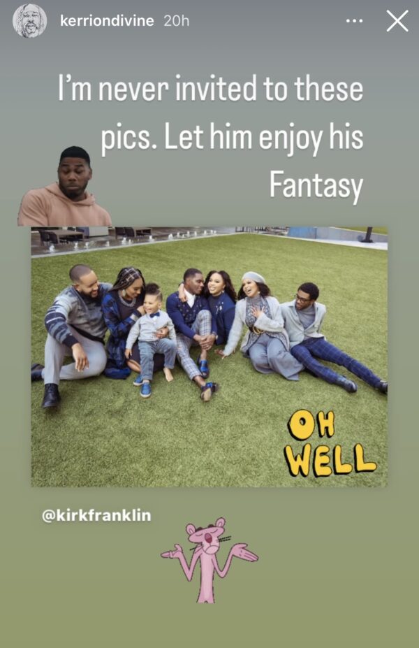 ‘Let Him Enjoy His Fantasy’: Kirk Franklin’s Son Kerrion Wonders Why He Wasn’t Included In Their Family Christmas Photos