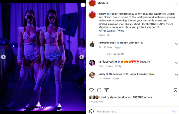 Diddy Surprises Twin Daughters with Matching Range Rovers at Sweet 16 Party, Fans Get Distracted By Their Outfits