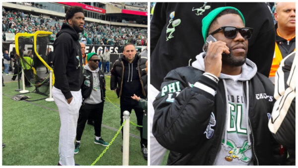 ‘Looks Like a Bring Your Son to Work Photo’: NBA Star Joel Embiid Towers Over Kevin Hart In Game Day Photos from the Philadelphia Eagles NFC Victory, Leaving Fans to Clown the Comedian’s Small Stature