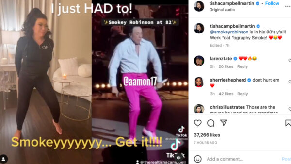 ‘Those Are the Moves He Used on Our Grandmas’: Tisha Campbell Proves Imitation is the Greatest Form of Flattery While Recreating Smokey Robinson’s Dance Moves