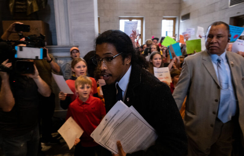 Video Shows Tennessee Republican Assault Black Lawmaker Facing Expulsion Over Nashville Gun Protests