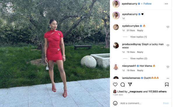 ‘Come Throughhhhh’: Ayesha Curry Stuns In All Red Ensemble for a Date Night with Husband Steph Curry