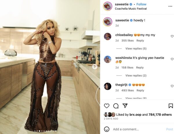 ‘This Is the Fine Saweeeeetie EYE KNOW’: Saweetie’s Coachella Look Has Fans Forgetting All About Her Peekaboo Red Dress