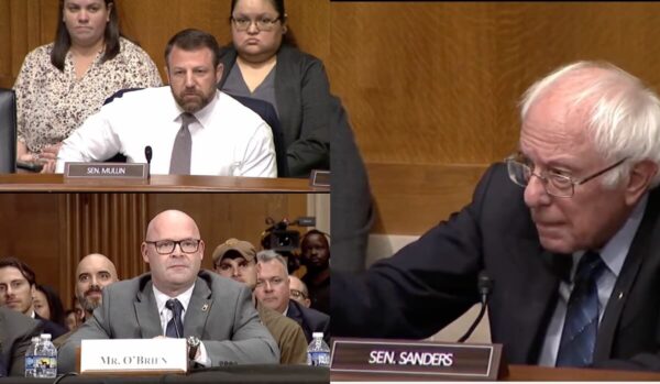 ‘Anytime, Anyplace’: Sen. Markwayne Mullin and Union Boss Nearly Come to Blows Before Bernie Sanders Has to Remind Him He’s a Lawmaker 