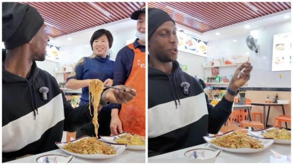 Black Man Living In China Shocks Restaurant Staff with his Fluency in Mandarin and Chopsticks Skills 