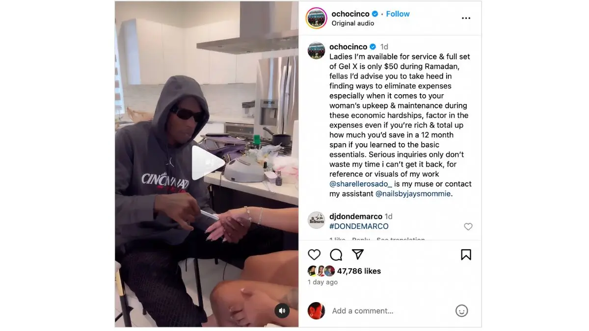 ‘The Real-Life Jason Pitts’: Chad Ochocinco Johnson Saves His Fiancée Sharelle Rosado Some Coins by Learning to Do Her Hair and Nails at Home