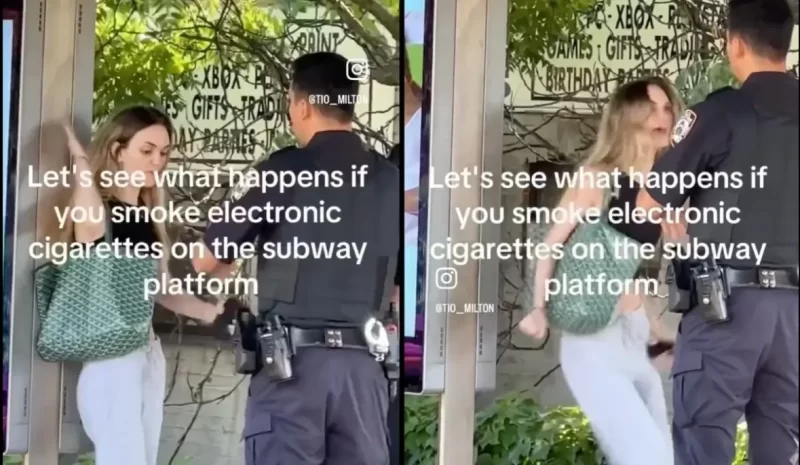 ‘I Don’t Give a F—ck!: White Woman Handcuffed After Throwing Tantrum at NYPD Cops Who Allegedly Caught Her Evading Subway Fare, Puffing On Vape Inside Station