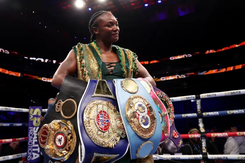 Claressa Shields makes history with TKO win, earning 4th and 5th titles in 2 weight classes